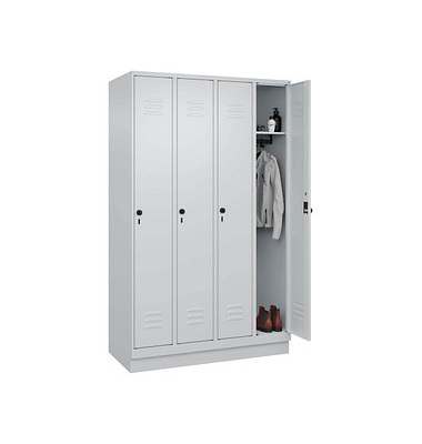 Spind Classic PLUS lichtgrau 080020-40 S10009, 4 Schließfächer 120,0 x 50,0 x 195,0 cm